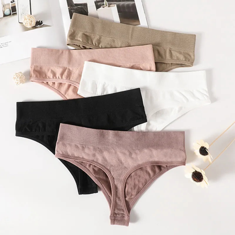 1Pc/2Pcs Seamless Thongs Women G-String High Rise Panties Sexy Lingerie  Female Underpants High Leg Shapewear Underwear M-XL Aviola