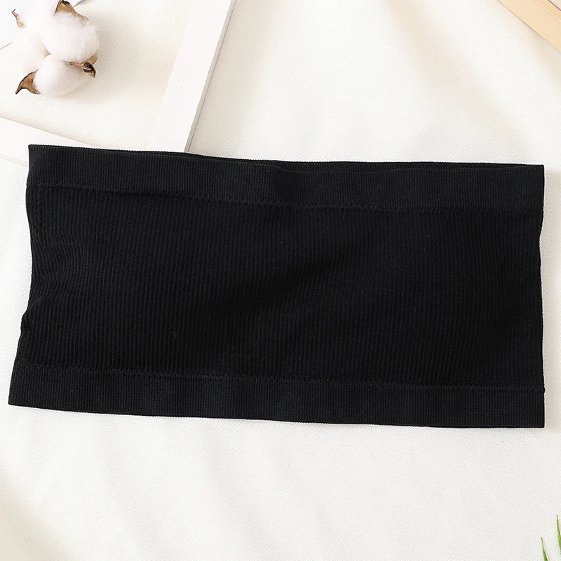 Seamless Tube Tops Women Strapless Push-Up Bra Women's Summer Bandeau Underwear Sexy Lingerie Sports Bras Solid Color Crop Tops Aviola