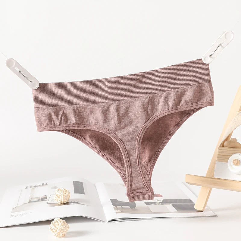 1Pc/2Pcs Seamless Thongs Women G-String High Rise Panties Sexy Lingerie  Female Underpants High Leg Shapewear Underwear M-XL Aviola
