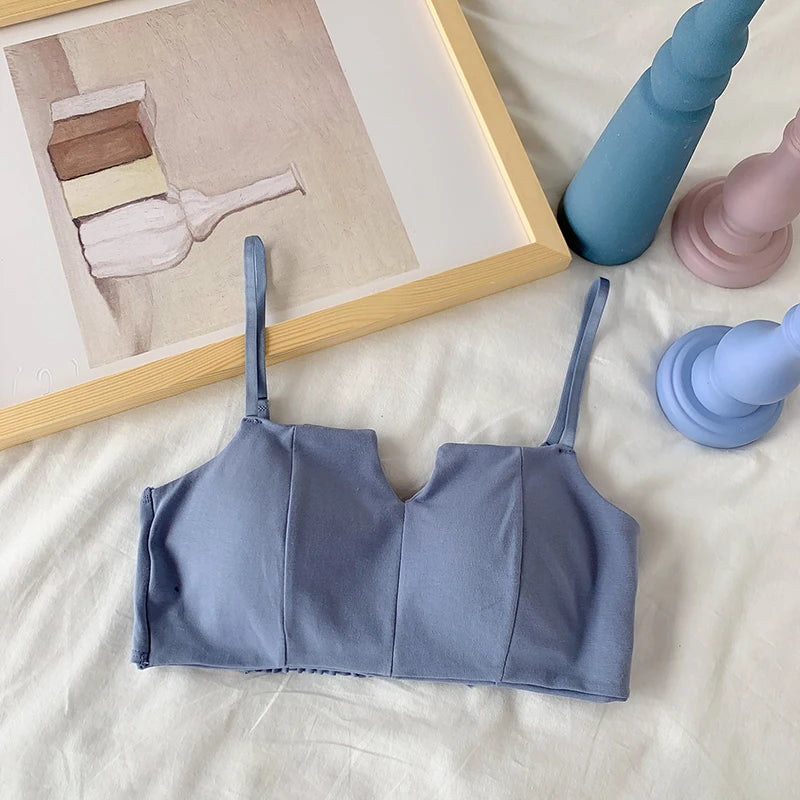 Push Up Bras For Women Sexy Lingerie Squareneck Bra Crop Tops Cotton Bra Female Comfy Underwear Intimates Wireless Brassiere Aviola