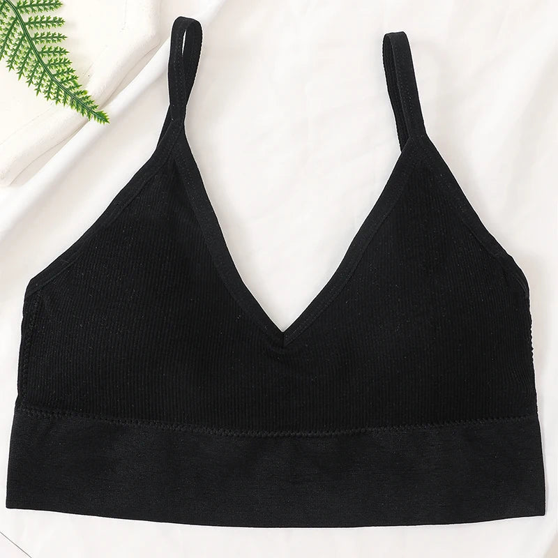 Women Crop Top Seamless Tube Top Underwear Low Back Bra Sports Fitness Top Streetwear Tank Bandeau Lingerie Removable Pad Aviola