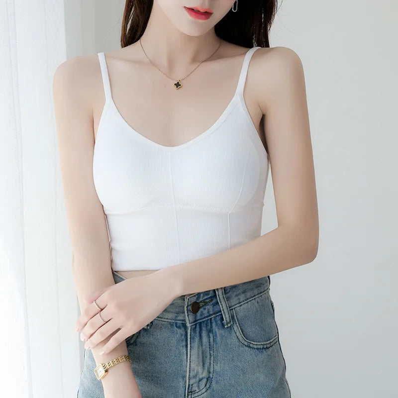 Women Tops Seamless Bra Tube Top Fitness Crop Top Comfort Underwear Female U Back Sexy Lingerie Padded Camisole Aviola