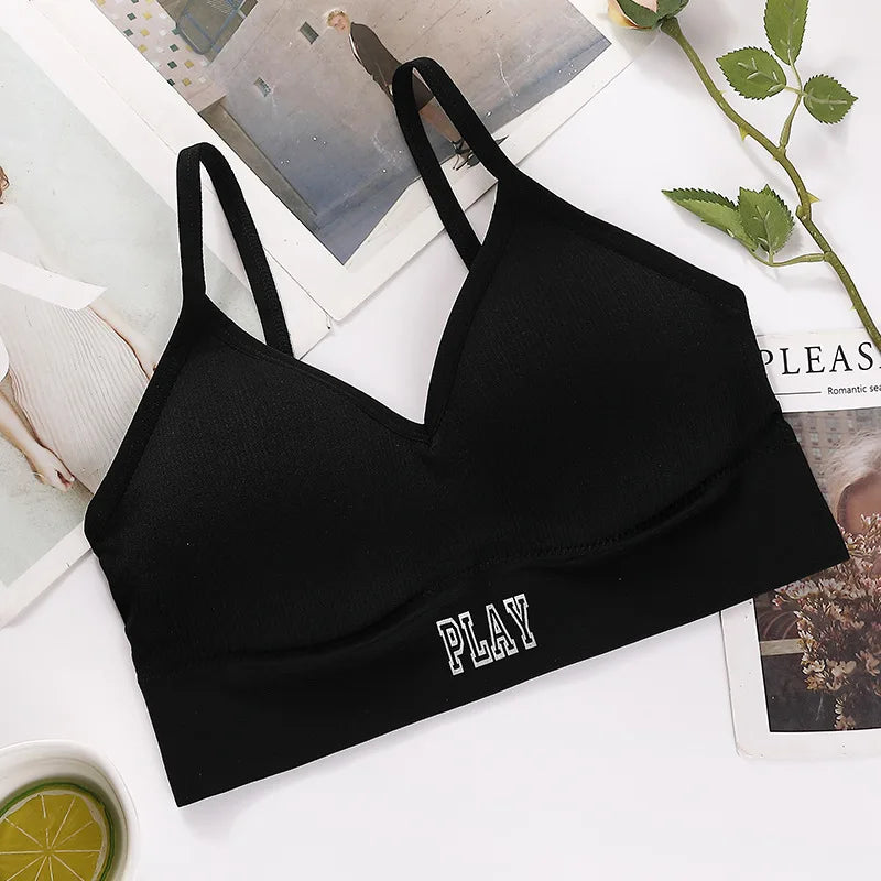 Seamless Tube Top Women Crop Top Fitness Bras Ribbed Top Seamless Bandeau Female Sexy Lingerie Fashion Underwear Removable Pads Aviola