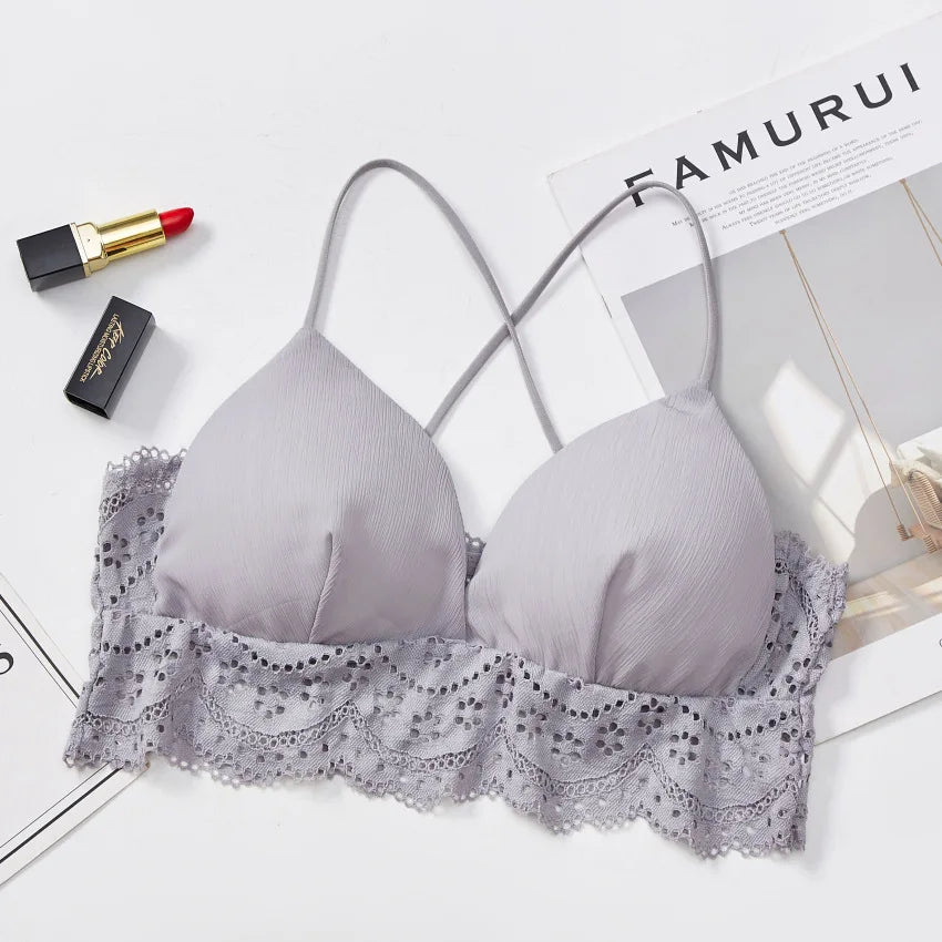 Lace Bra Women Cross Back Bralette Women's Sexy Lingerie Breathable Underwear Comfort Bra Sexy Intimates Aviola