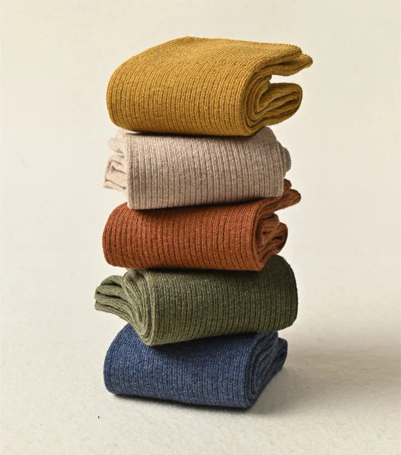 Winter Warm Cotton Socks Soft Knitted Socks Women Solid Color Casual Harajuku Socks Female Basic Daily Socks Aviola