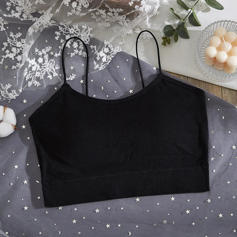 Seamless Bras Tube Top Underwear Streetwear Sleeveless Strappy Sports Women Crop Tops Bandeau Bra Removable Pad Aviola