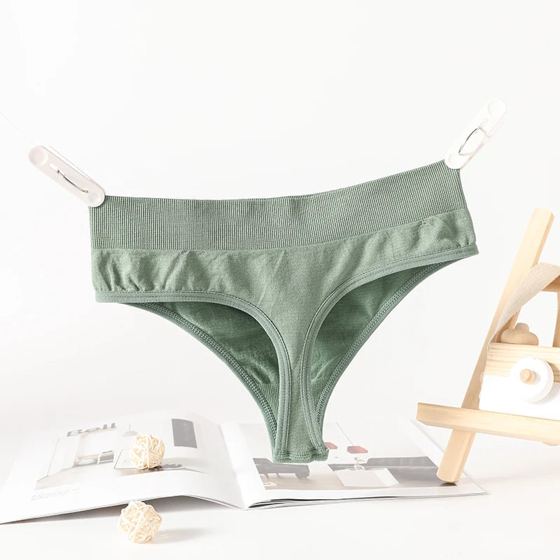 1Pc/2Pcs Seamless Thongs Women G-String High Rise Panties Sexy Lingerie  Female Underpants High Leg Shapewear Underwear M-XL Aviola