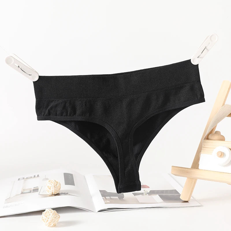 1Pc/2Pcs Seamless Thongs Women G-String High Rise Panties Sexy Lingerie  Female Underpants High Leg Shapewear Underwear M-XL Aviola