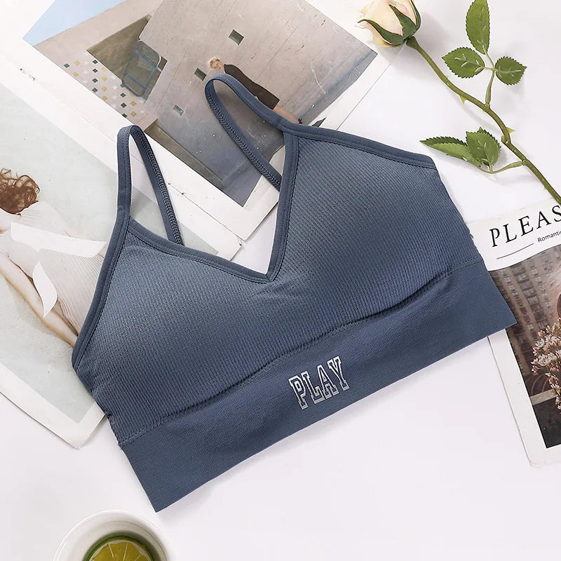 Seamless Tube Top Women Crop Top Fitness Bras Ribbed Top Seamless Bandeau Female Sexy Lingerie Fashion Underwear Removable Pads Aviola