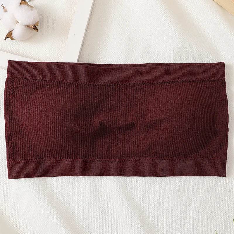 Seamless Tube Tops Women Strapless Push-Up Bra Women's Summer Bandeau Underwear Sexy Lingerie Sports Bras Solid Color Crop Tops Aviola