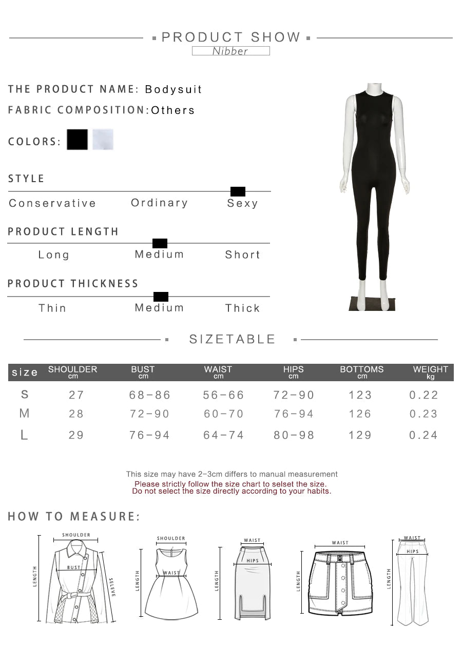 Nibber Summer Solid Basic Black White Jumpsuit Overalls Women's Clothing 2021 Street Casual Activity Wear Fitness Outfit Female Aviola