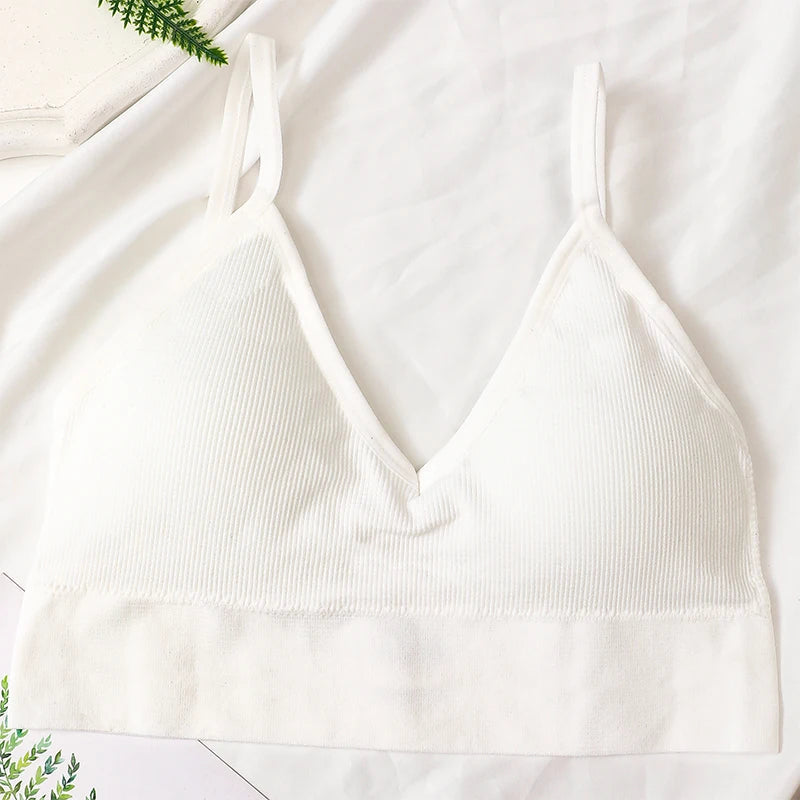 Women Crop Top Seamless Tube Top Underwear Low Back Bra Sports Fitness Top Streetwear Tank Bandeau Lingerie Removable Pad Aviola