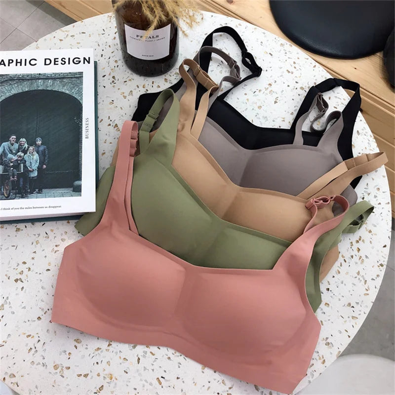 Seamless Bra Wire Free Brassieres Soft Women's Underwear Comfort Intimates Sexy Lingerie Invisible Underwear Squareneck Bra Tops Aviola