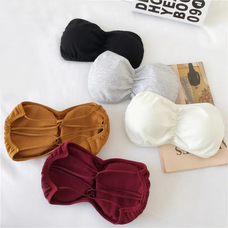 Strapless Bra Tube Top Women Cross Back Bralette Wireless Invisible Bra Seamless Underwear Female Lingerie Sexy Cotton Crop Top Aviola