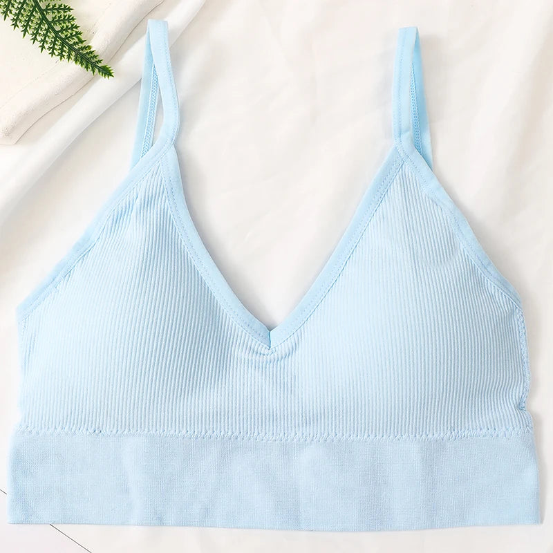 Women Crop Top Seamless Tube Top Underwear Low Back Bra Sports Fitness Top Streetwear Tank Bandeau Lingerie Removable Pad Aviola
