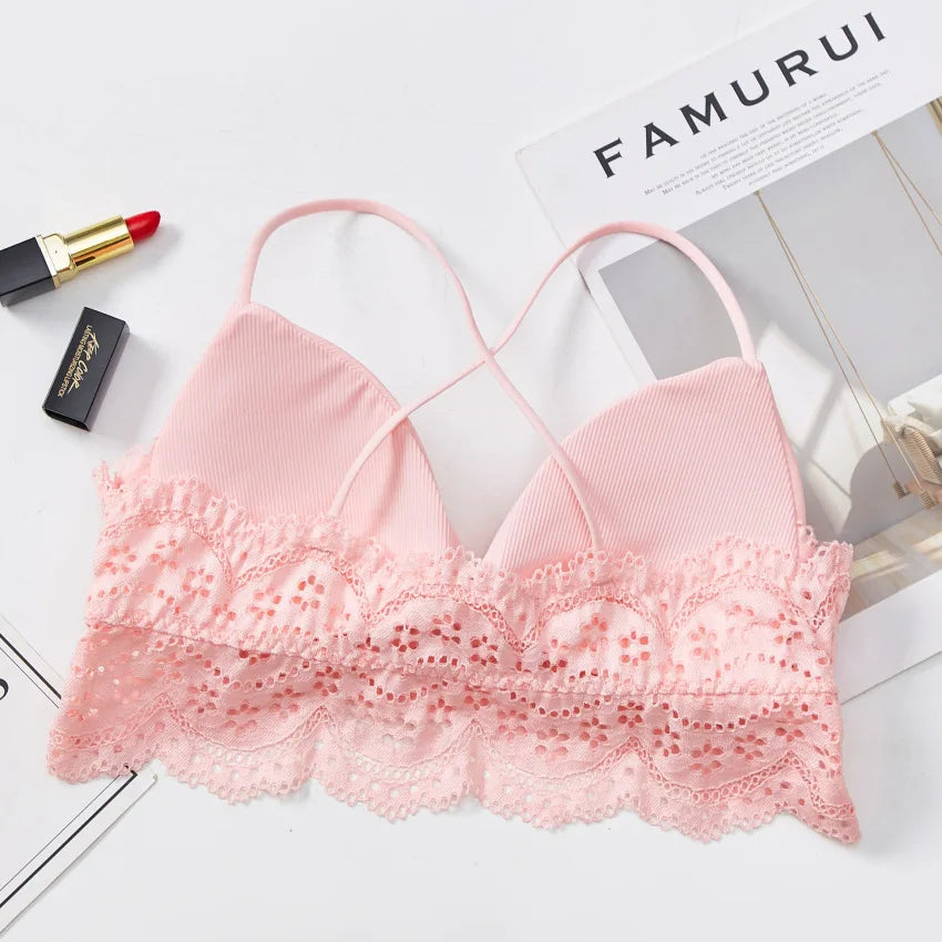 Lace Bra Women Cross Back Bralette Women's Sexy Lingerie Breathable Underwear Comfort Bra Sexy Intimates Aviola