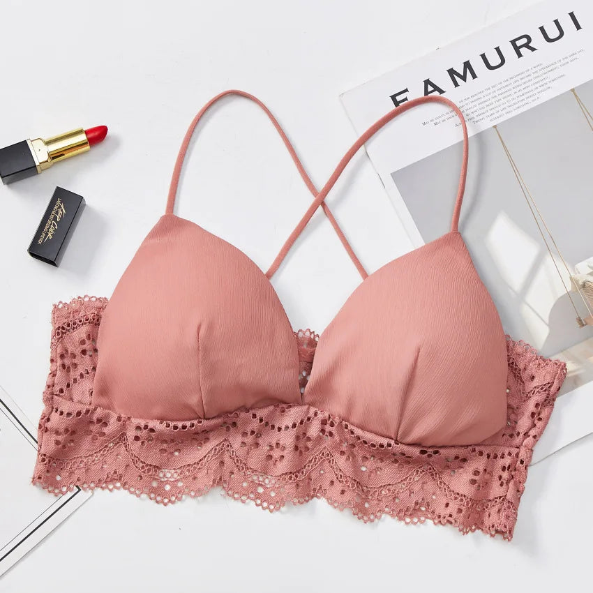 Lace Bra Women Cross Back Bralette Women's Sexy Lingerie Breathable Underwear Comfort Bra Sexy Intimates Aviola