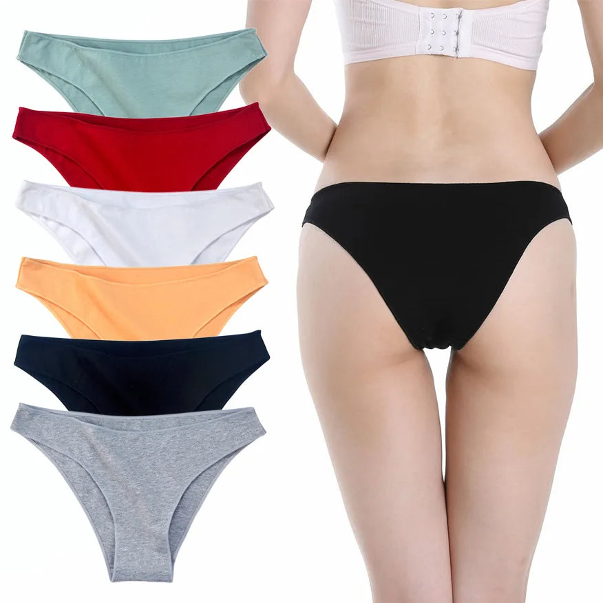 Women Sexy Seamless Cotton Panties Low Waist Underwear Female Underpants Solid Color Soft Woman Briefs Intimates NK2112 Aviola