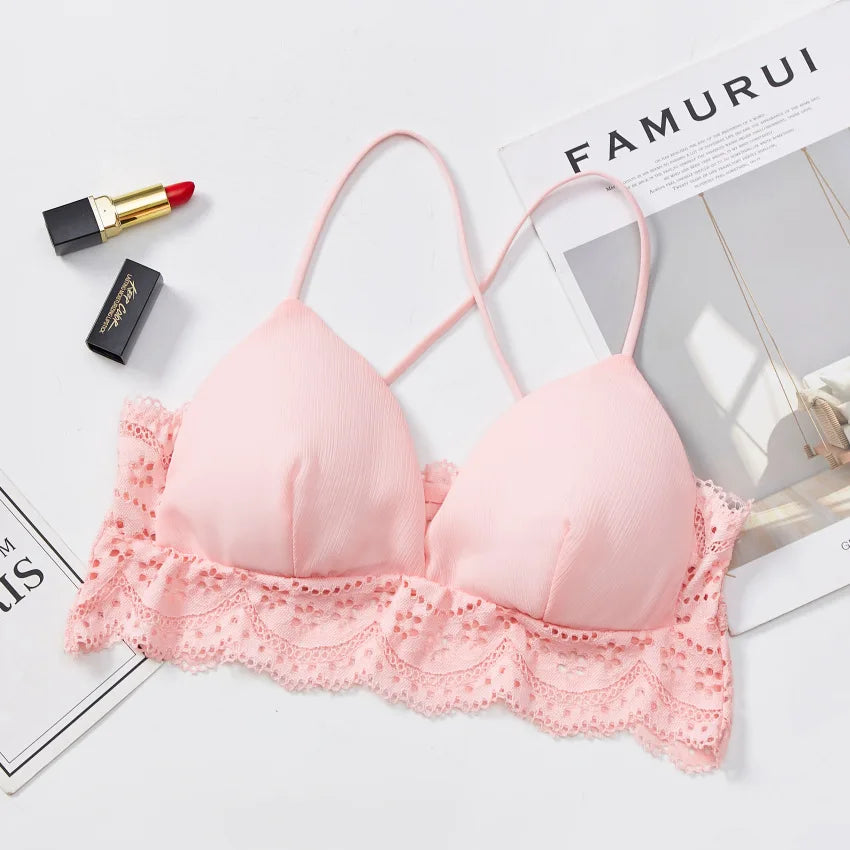 Lace Bra Women Cross Back Bralette Women's Sexy Lingerie Breathable Underwear Comfort Bra Sexy Intimates Aviola