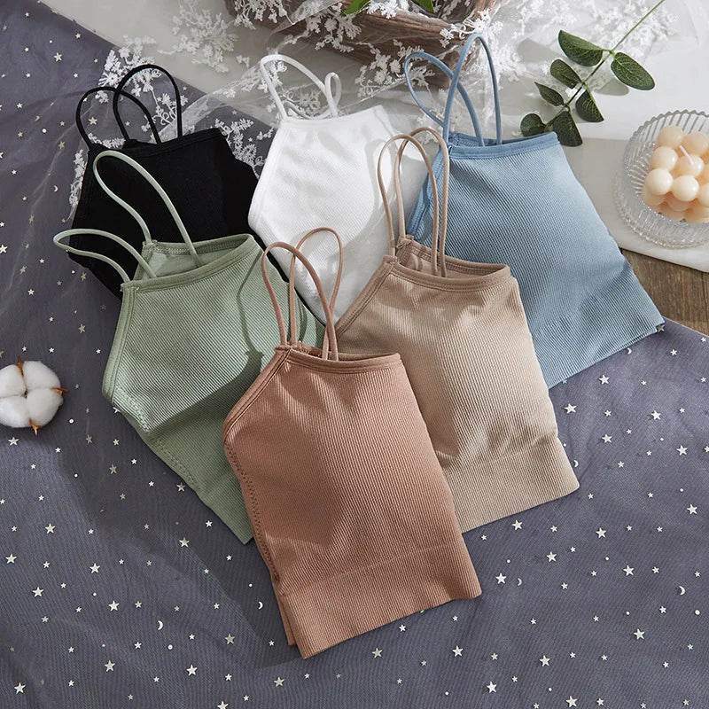 Seamless Bras Tube Top Underwear Streetwear Sleeveless Strappy Sports Women Crop Tops Bandeau Bra Removable Pad Aviola