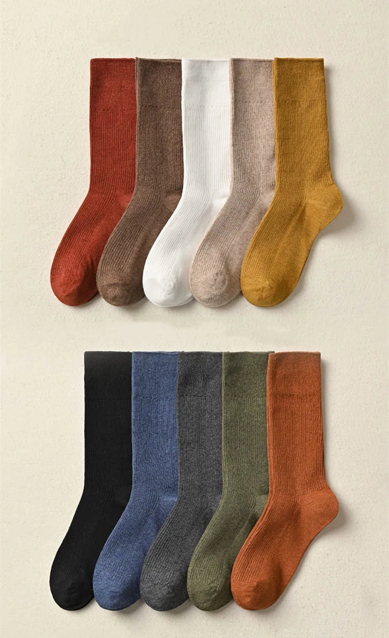 Winter Warm Cotton Socks Soft Knitted Socks Women Solid Color Casual Harajuku Socks Female Basic Daily Socks Aviola