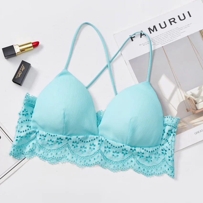 Lace Bra Women Cross Back Bralette Women's Sexy Lingerie Breathable Underwear Comfort Bra Sexy Intimates Aviola
