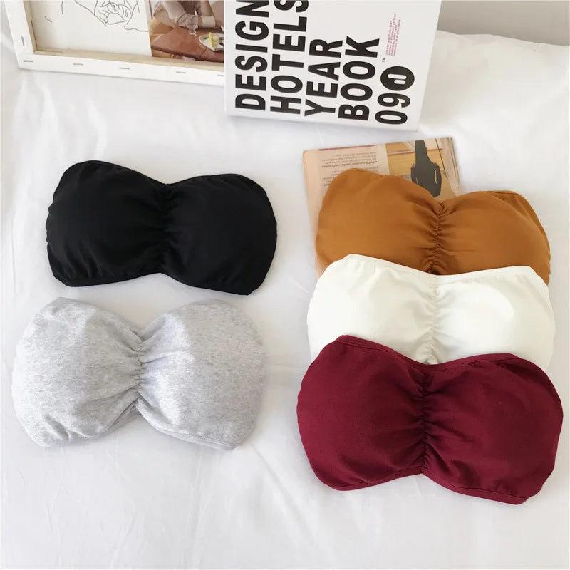 Strapless Bra Tube Top Women Cross Back Bralette Wireless Invisible Bra Seamless Underwear Female Lingerie Sexy Cotton Crop Top Aviola