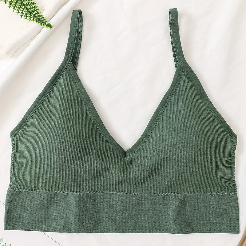 Women Crop Top Seamless Tube Top Underwear Low Back Bra Sports Fitness Top Streetwear Tank Bandeau Lingerie Removable Pad Aviola