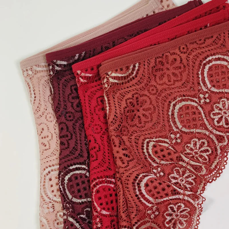 3PCS/Set Lace Panty Sexy Weave Panties for Women Floral Briefs Female Underwear Printed Underpants Fashion Sexy Lingerie NKT2135 Aviola