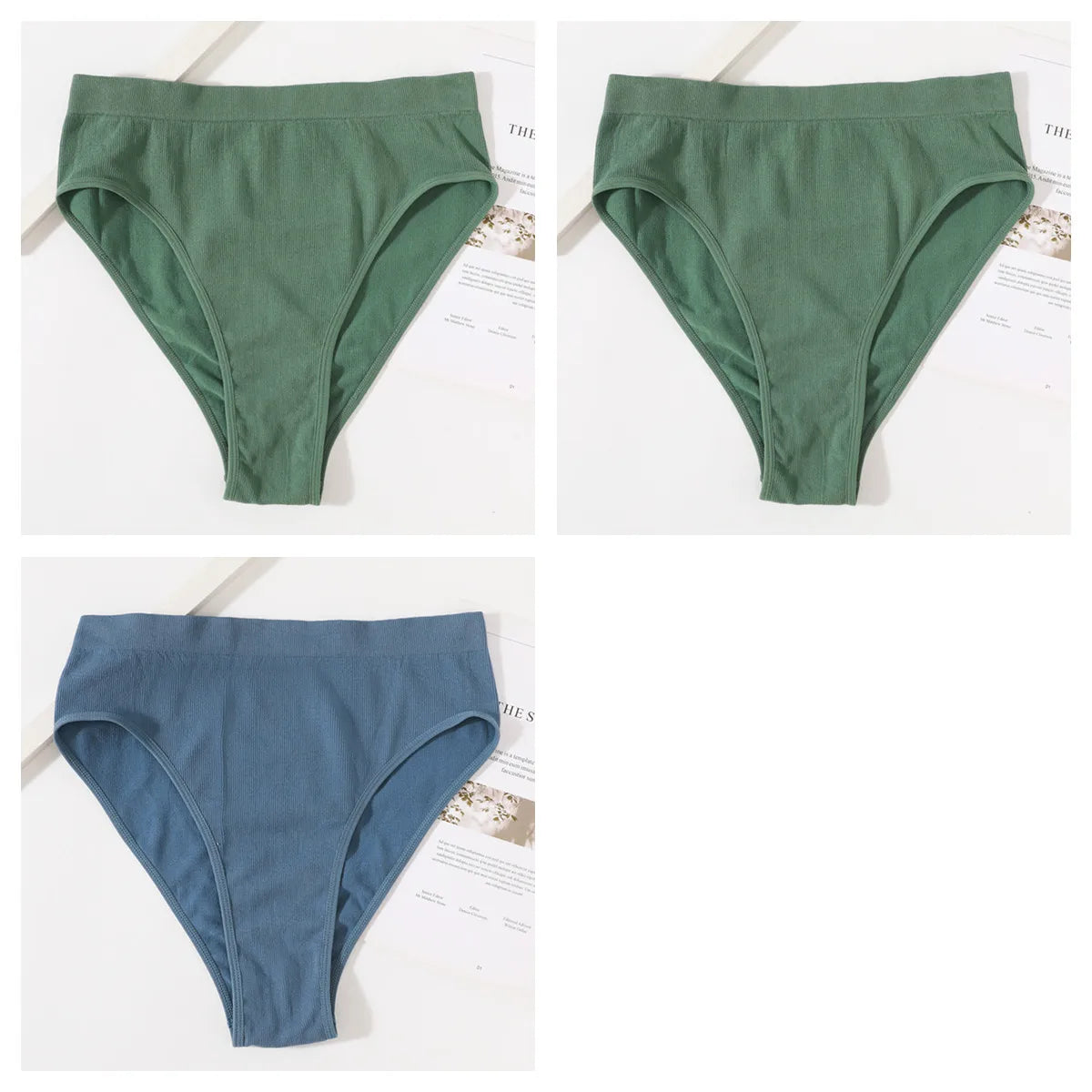 3Pcs/Set Seamless Panties Women High Waist Briefs High Cut Sports Bottom Underwear Female Stretch Rib Underpants Sexy Lingerie Aviola