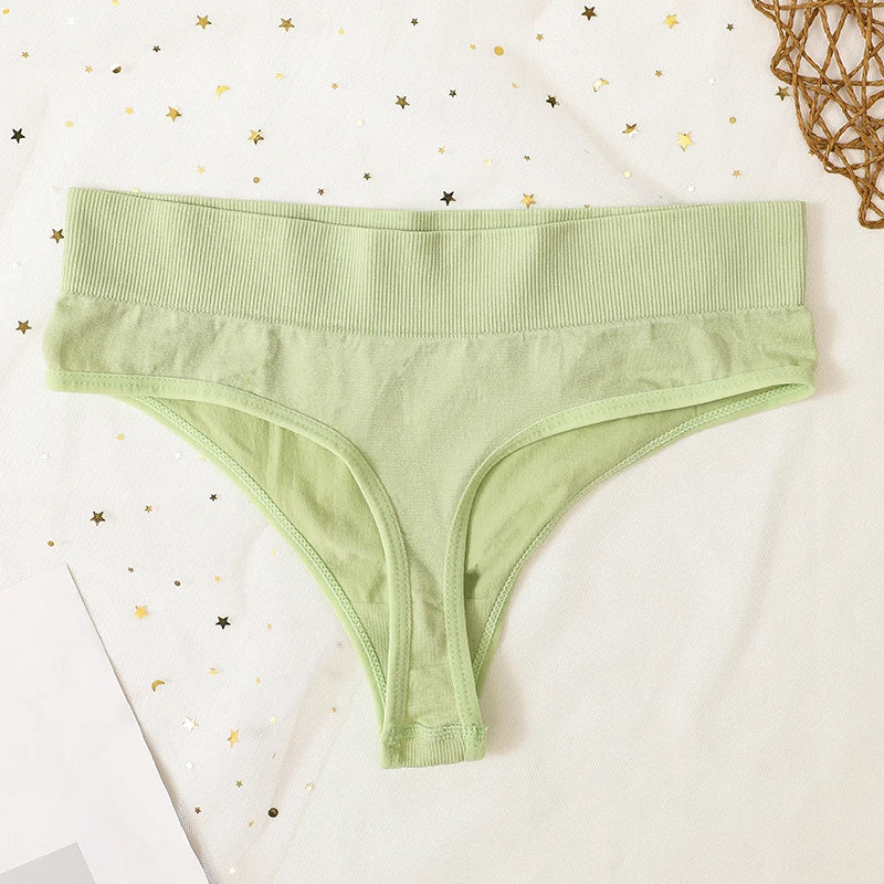 1Pc/2Pcs Seamless Thongs Women G-String High Rise Panties Sexy Lingerie  Female Underpants High Leg Shapewear Underwear M-XL Aviola