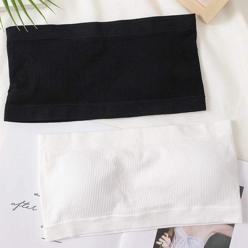 Seamless Tube Tops Women Strapless Push-Up Bra Women's Summer Bandeau Underwear Sexy Lingerie Sports Bras Solid Color Crop Tops Aviola