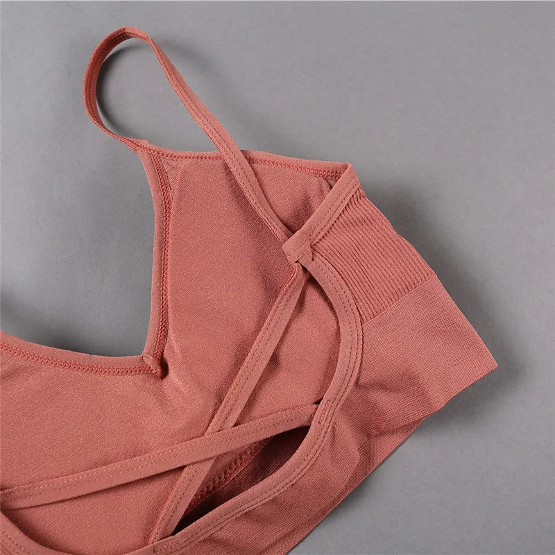 Women Crop Top Solid Color Tube Top Seamless Bra Sports Sexy Lingerie Active Bra Tops Underwear With Removable Pads Aviola