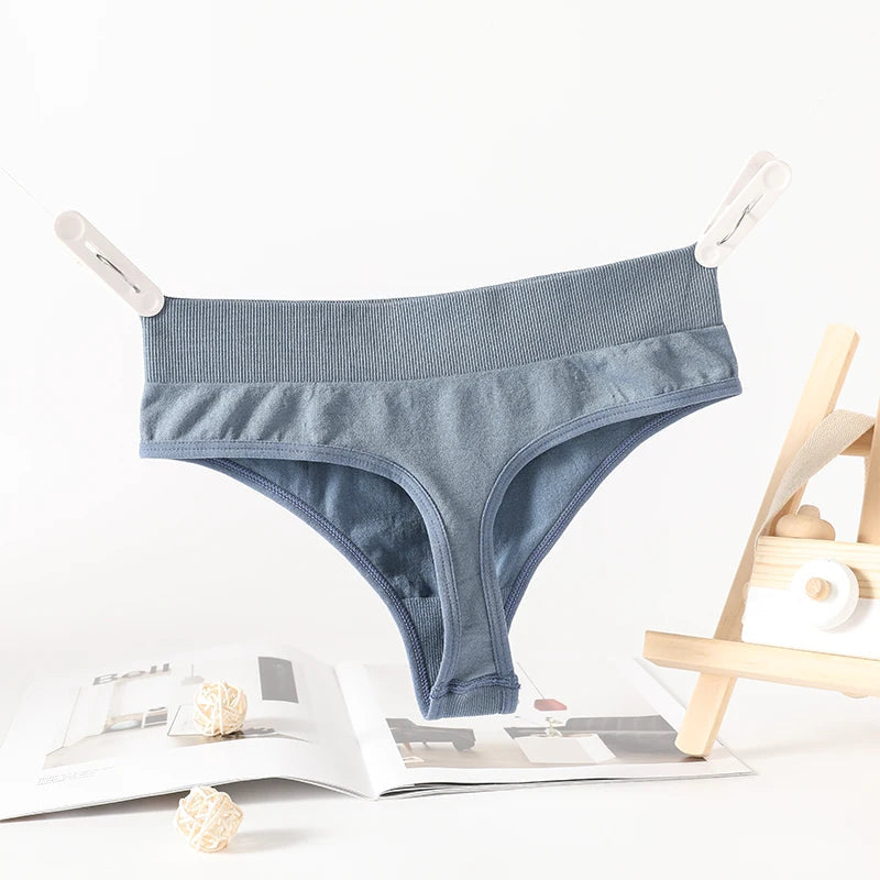 1Pc/2Pcs Seamless Thongs Women G-String High Rise Panties Sexy Lingerie  Female Underpants High Leg Shapewear Underwear M-XL Aviola