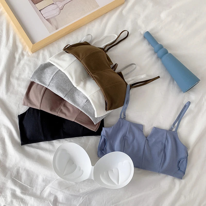 Push Up Bras For Women Sexy Lingerie Squareneck Bra Crop Tops Cotton Bra Female Comfy Underwear Intimates Wireless Brassiere Aviola
