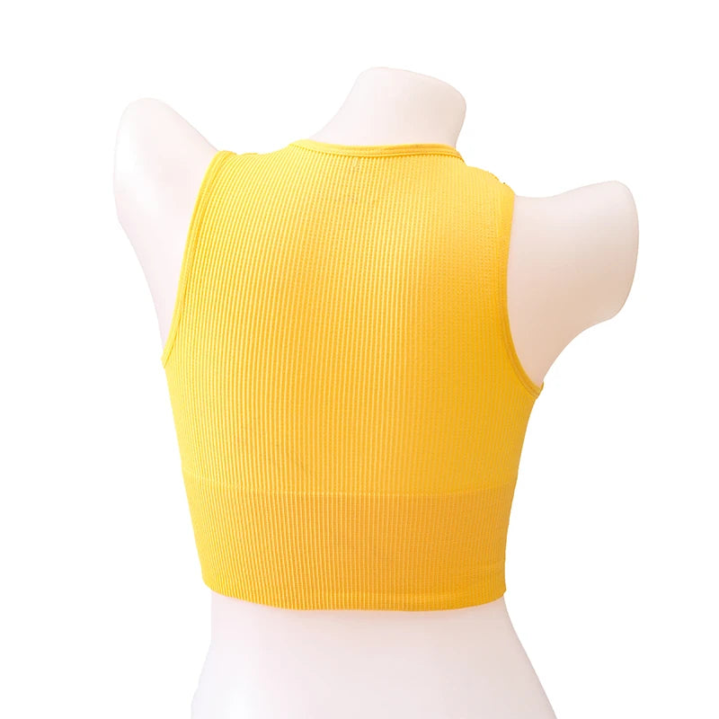 Women Crop Top Sexy Seamless Underwear Female Fitness Sleeveless Camisole Plunge Bralette Sports Cropped Tops Lingerie Aviola