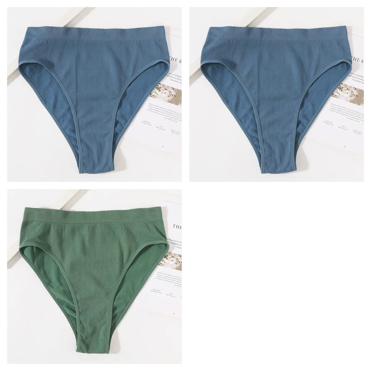 3Pcs/Set Seamless Panties Women High Waist Briefs High Cut Sports Bottom Underwear Female Stretch Rib Underpants Sexy Lingerie Aviola