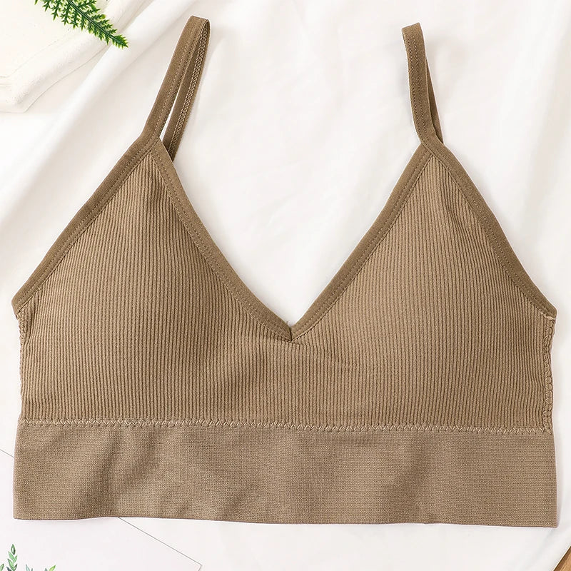 Women Crop Top Seamless Tube Top Underwear Low Back Bra Sports Fitness Top Streetwear Tank Bandeau Lingerie Removable Pad Aviola