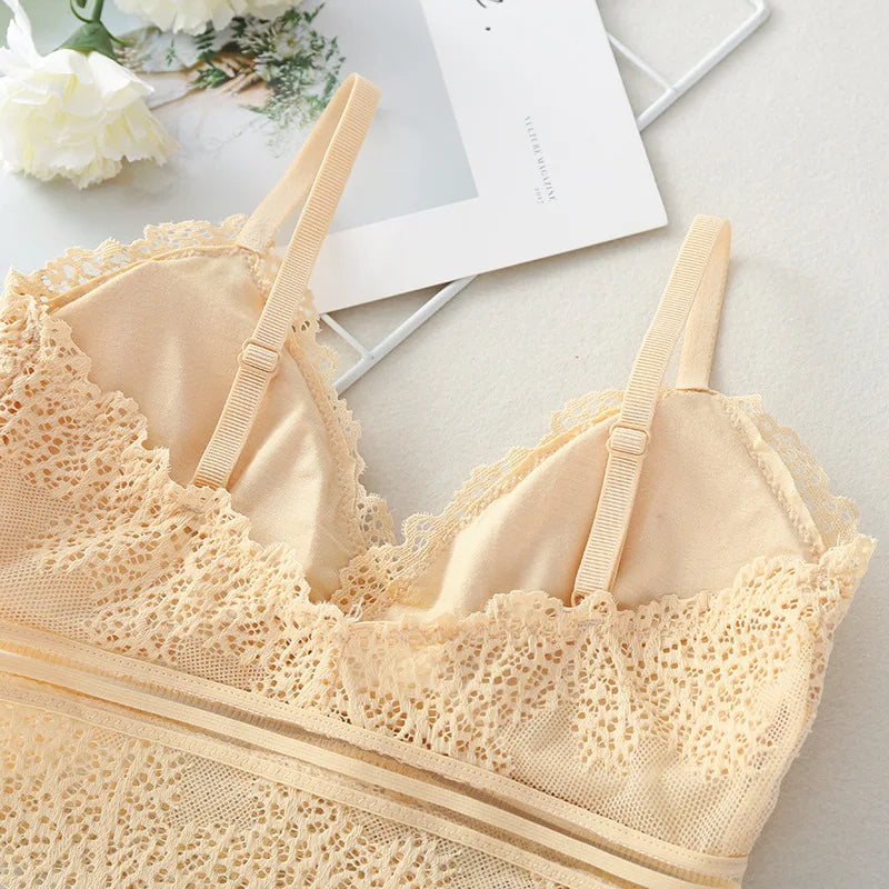 Lace Bralette Women Bras Tube Top Sexy Lingerie V Neck Crop Tops Underwear Cropped Bra Female Tank Crop Top Aviola