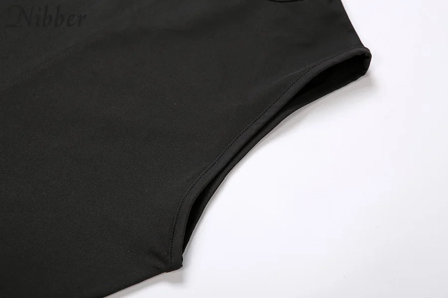 Nibber Summer Solid Basic Black White Jumpsuit Overalls Women's Clothing 2021 Street Casual Activity Wear Fitness Outfit Female Aviola