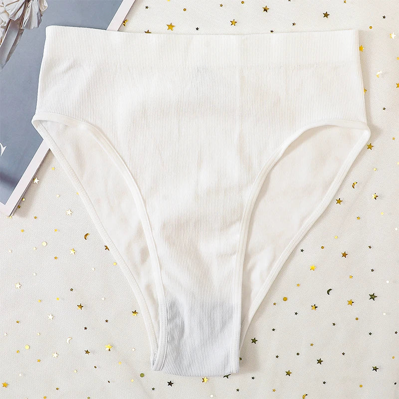 3Pcs/Set Seamless Panties Women High Waist Briefs High Cut Sports Bottom Underwear Female Stretch Rib Underpants Sexy Lingerie Aviola