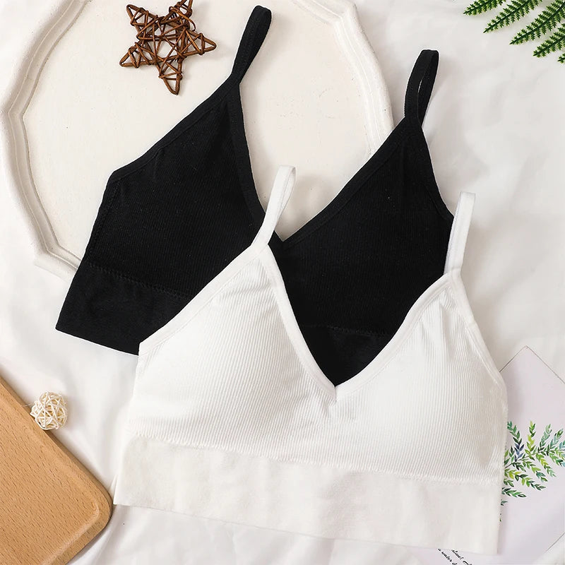 Women Crop Top Seamless Tube Top Underwear Low Back Bra Sports Fitness Top Streetwear Tank Bandeau Lingerie Removable Pad Aviola