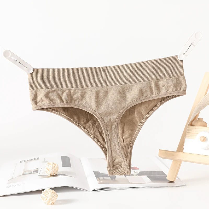 1Pc/2Pcs Seamless Thongs Women G-String High Rise Panties Sexy Lingerie  Female Underpants High Leg Shapewear Underwear M-XL Aviola