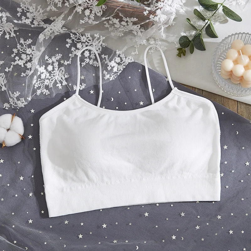 Seamless Bras Tube Top Underwear Streetwear Sleeveless Strappy Sports Women Crop Tops Bandeau Bra Removable Pad Aviola