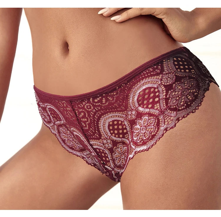 Woman Lace Panty Sexy Weave Panties for Women Floral Briefs Female Underwear Printed Underpants Fashion Sexy Lingerie NK2135 Aviola