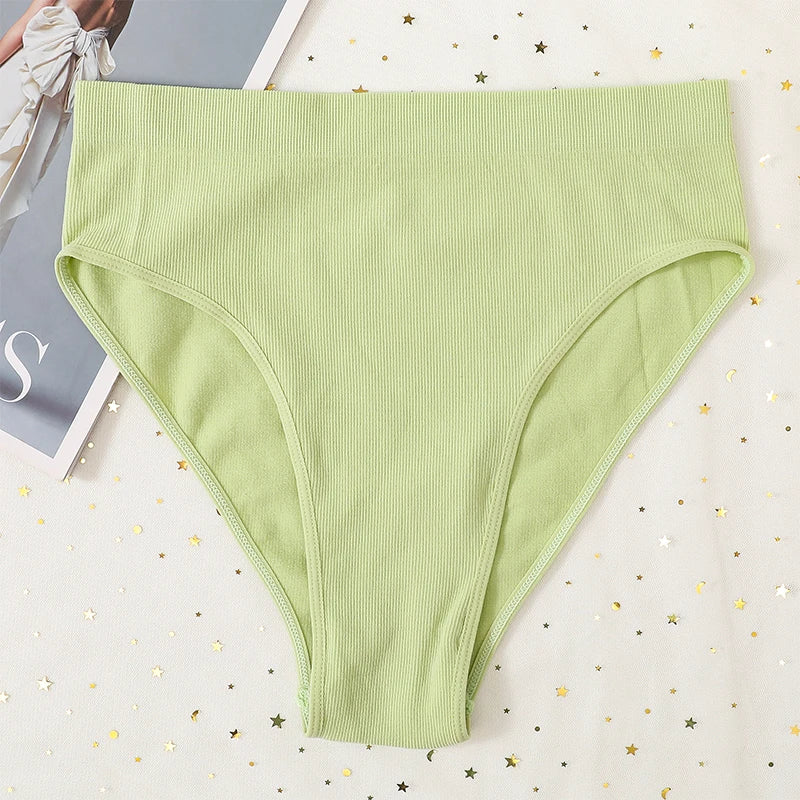 3Pcs/Set Seamless Panties Women High Waist Briefs High Cut Sports Bottom Underwear Female Stretch Rib Underpants Sexy Lingerie Aviola