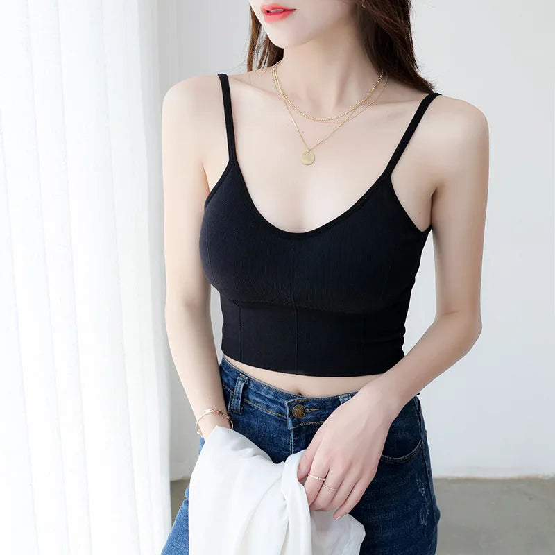Women Tops Seamless Bra Tube Top Fitness Crop Top Comfort Underwear Female U Back Sexy Lingerie Padded Camisole Aviola