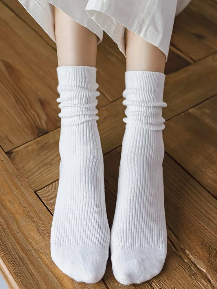 Winter Warm Cotton Socks Soft Knitted Socks Women Solid Color Casual Harajuku Socks Female Basic Daily Socks Aviola