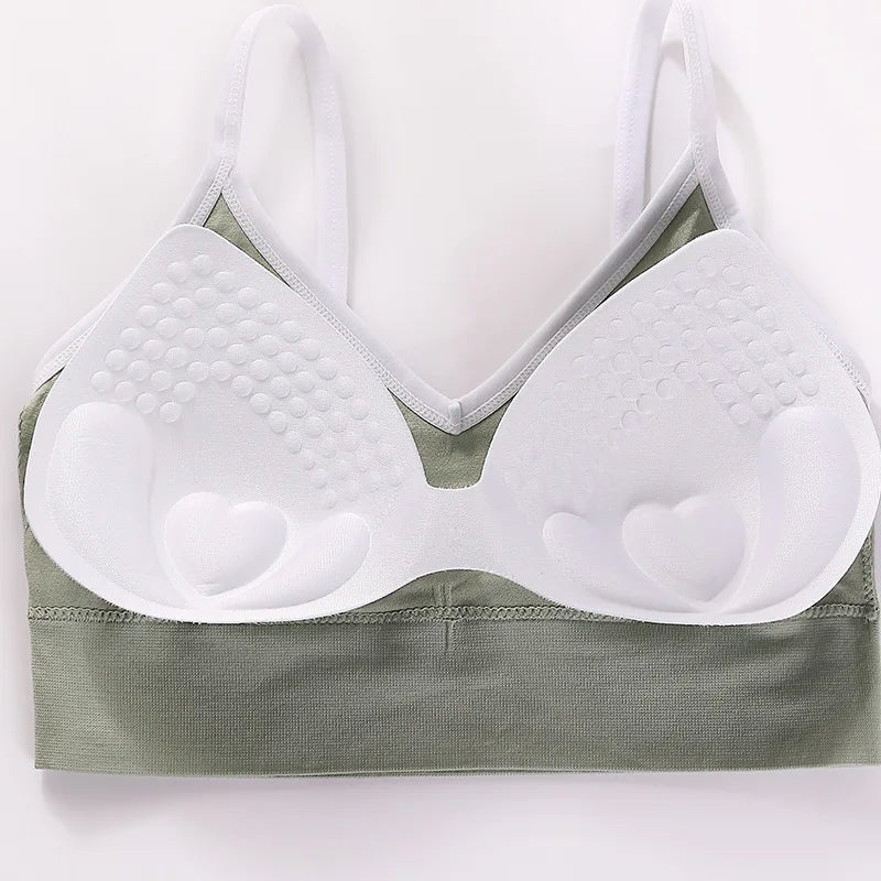 Seamless Tube Top Women Crop Top Fitness Bras Ribbed Top Seamless Bandeau Female Sexy Lingerie Fashion Underwear Removable Pads Aviola