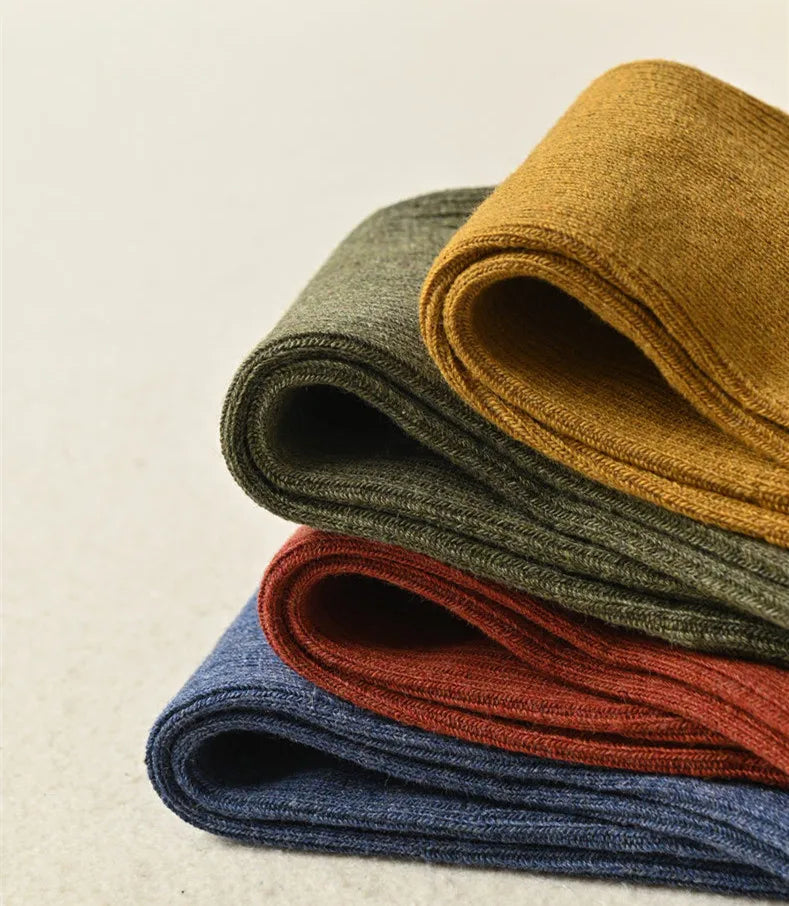 Winter Warm Cotton Socks Soft Knitted Socks Women Solid Color Casual Harajuku Socks Female Basic Daily Socks Aviola